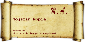 Mojszin Appia névjegykártya